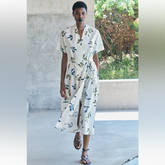 New ZARA Printed Poplin Dress ZW Collection - Picture 3 of 12
